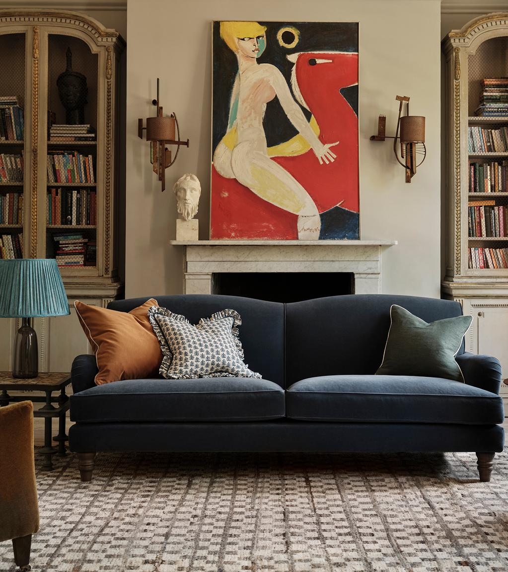 Eliza Sofa in Storm Blue Rich Velvet