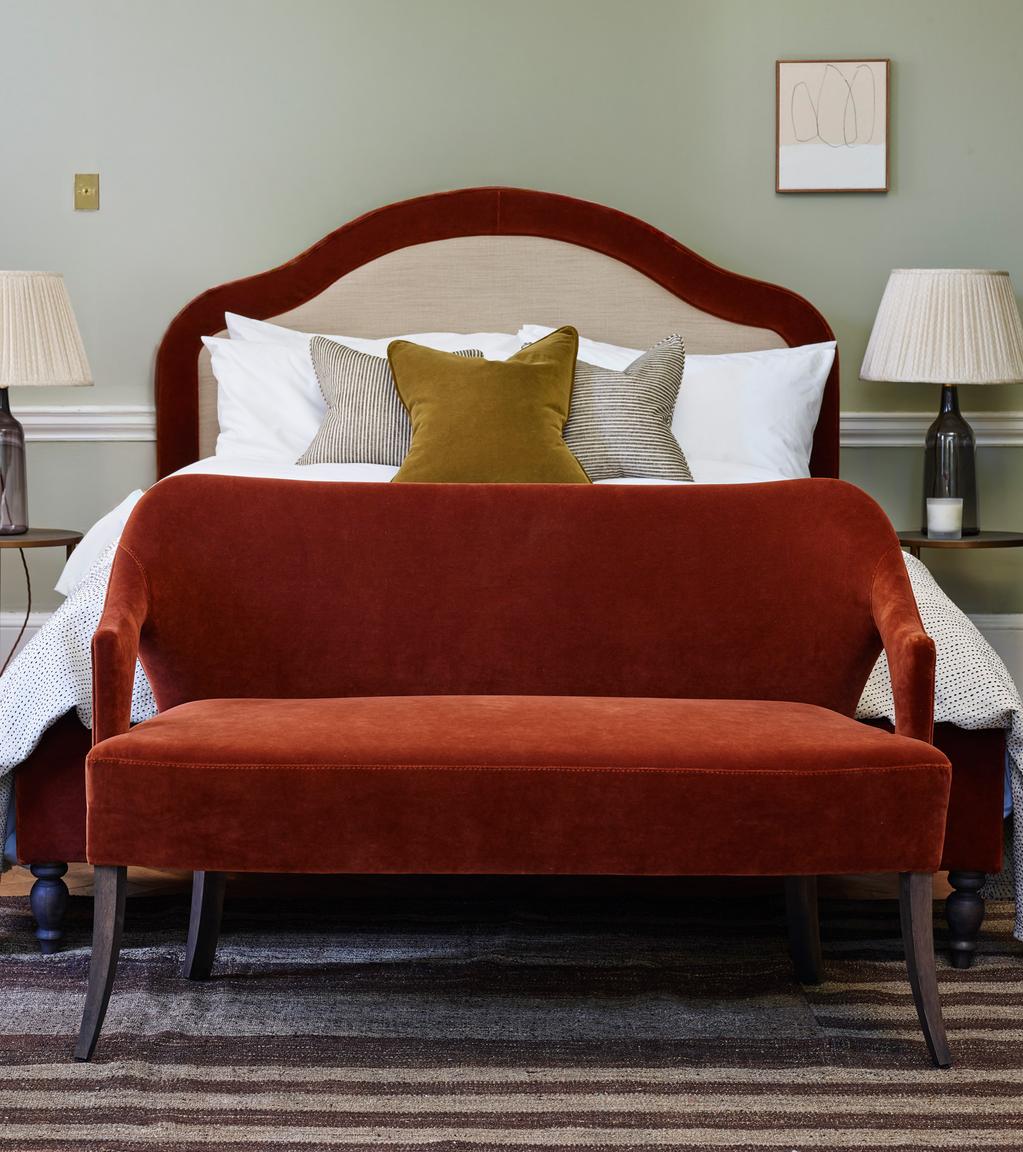 Madison Bench in Garnet Rich Velvet 