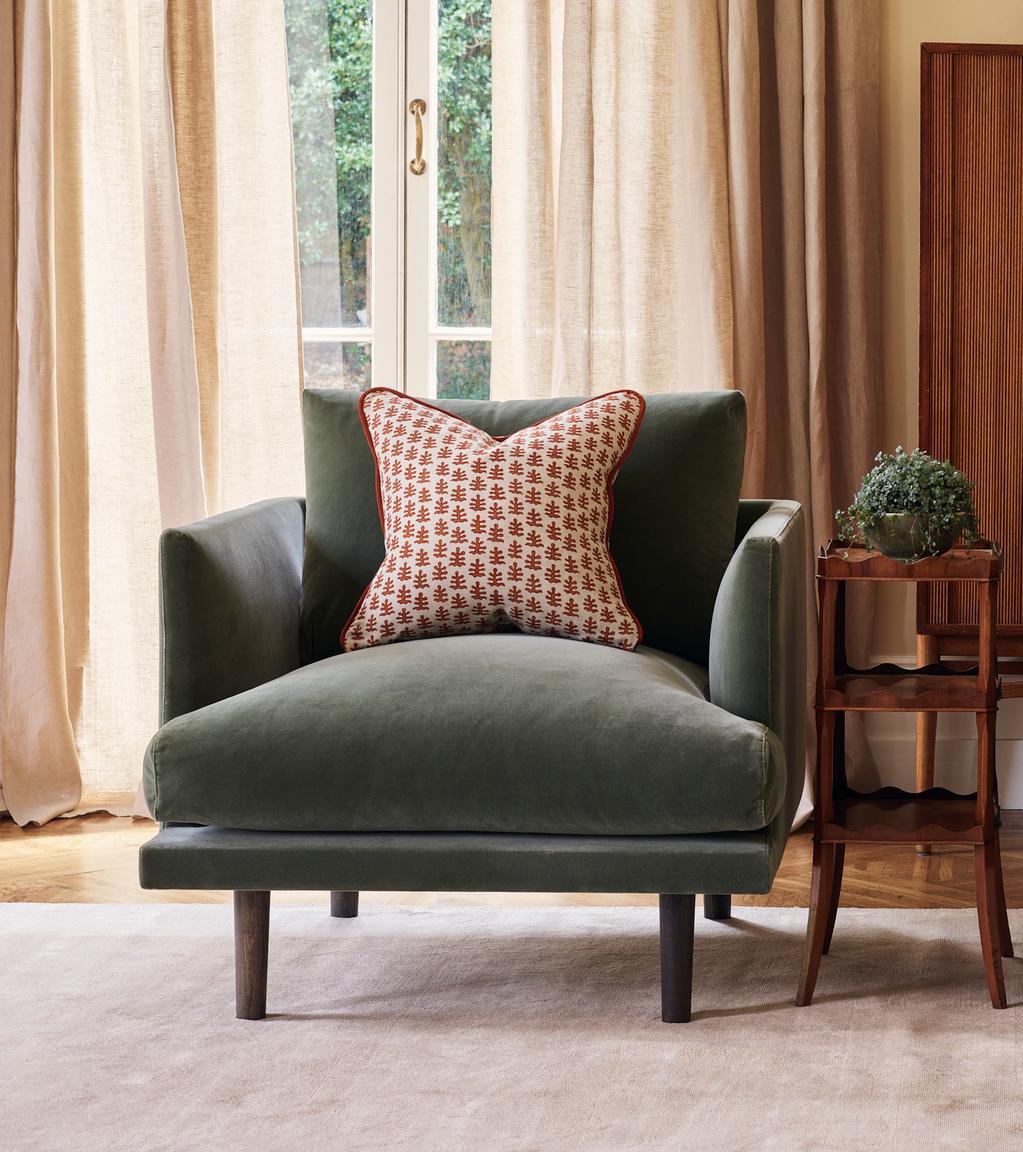 Ottilie Armchair in Nordic Green Velvet