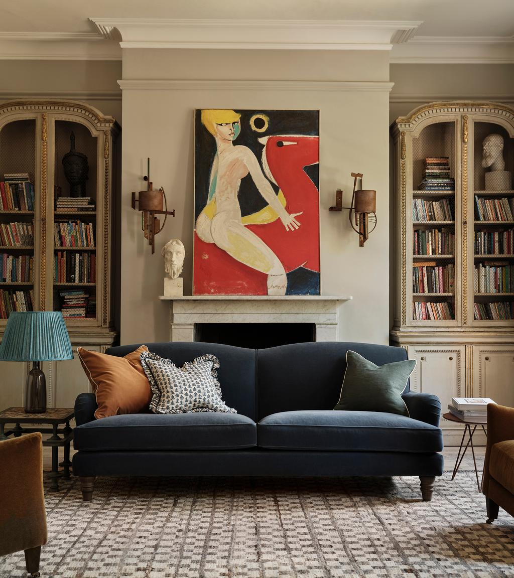 Eliza Sofa in Storm Blue Rich Velvet
