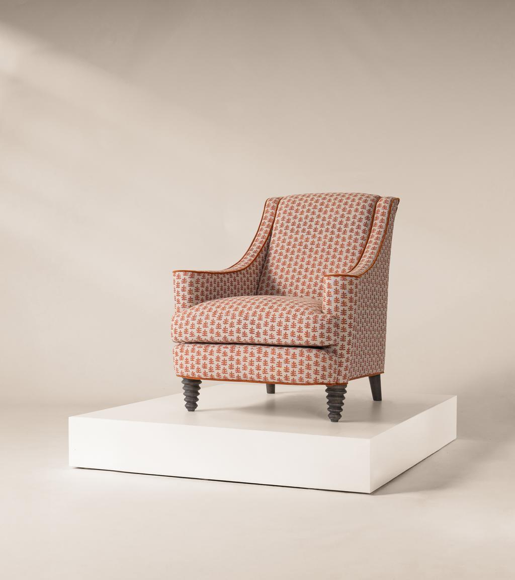 Virginia Armchair in T&A Coral Rust