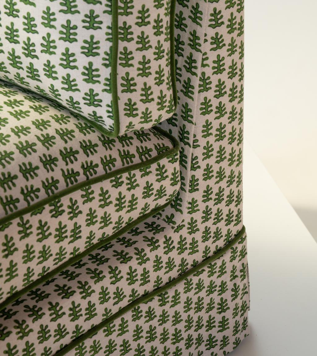 Elizabeth Armchair in Evergreen Tobias & The Angel Coral Print