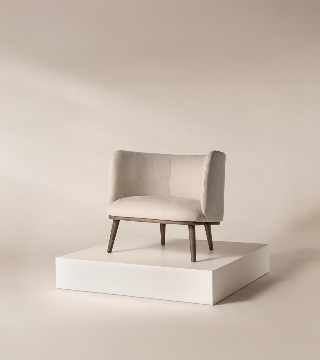 Isaac Armchair in Stone Soft Linen Cotton