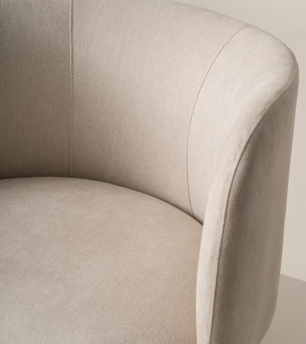 Isaac Armchair in Stone Soft Linen Cotton