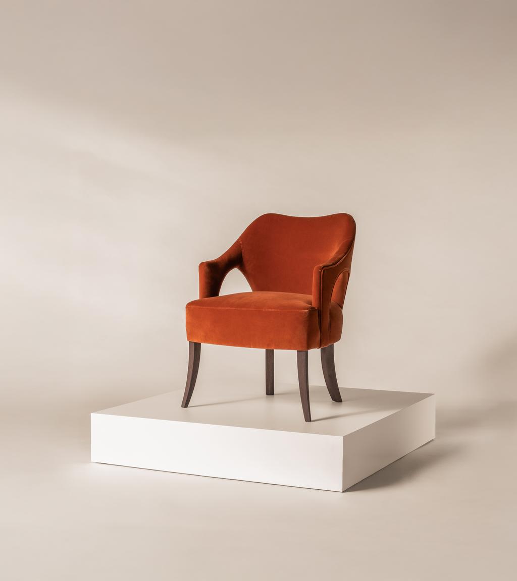 Madison Chair in Rust Rich Velvet