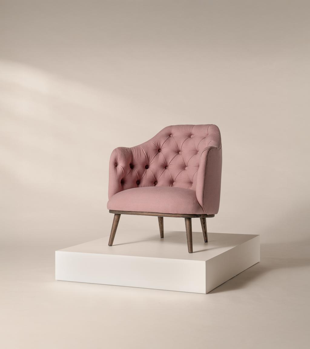 Noah Armchair in Blush Pure Linen