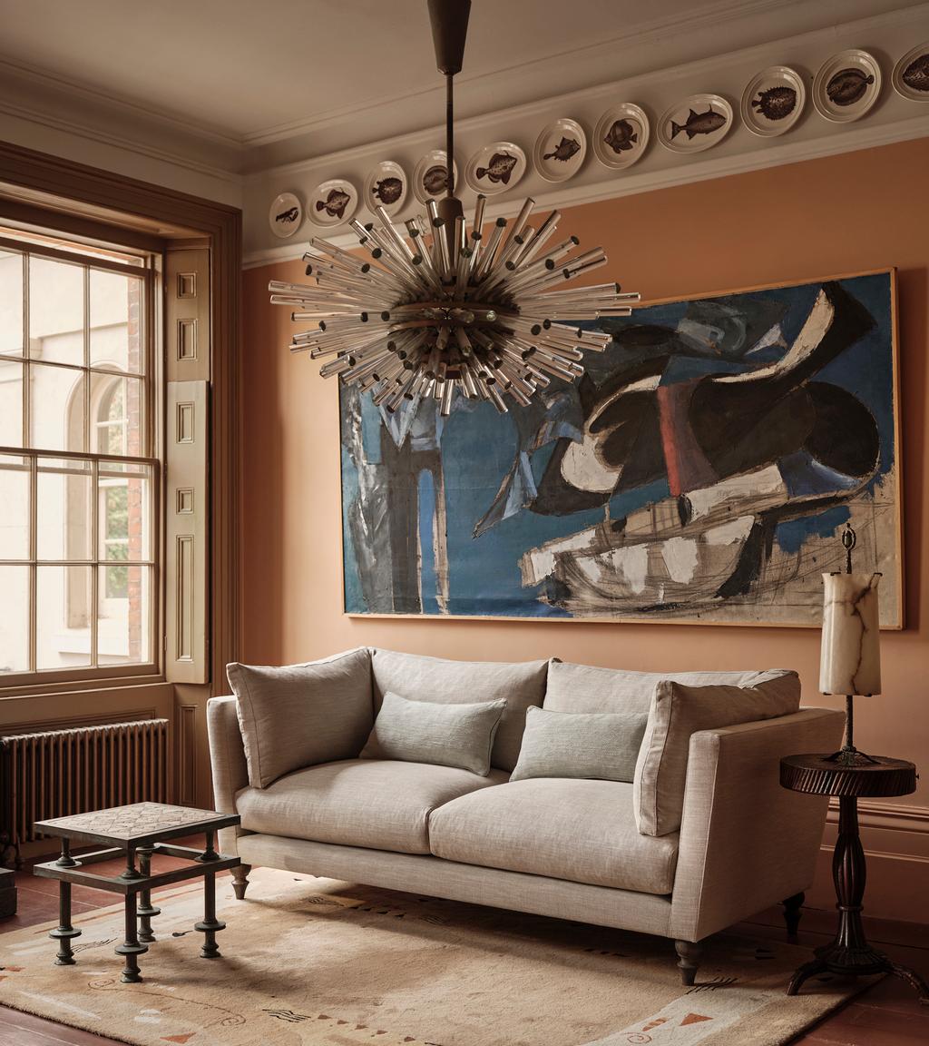 Angelina Sofa in Marble House Linen