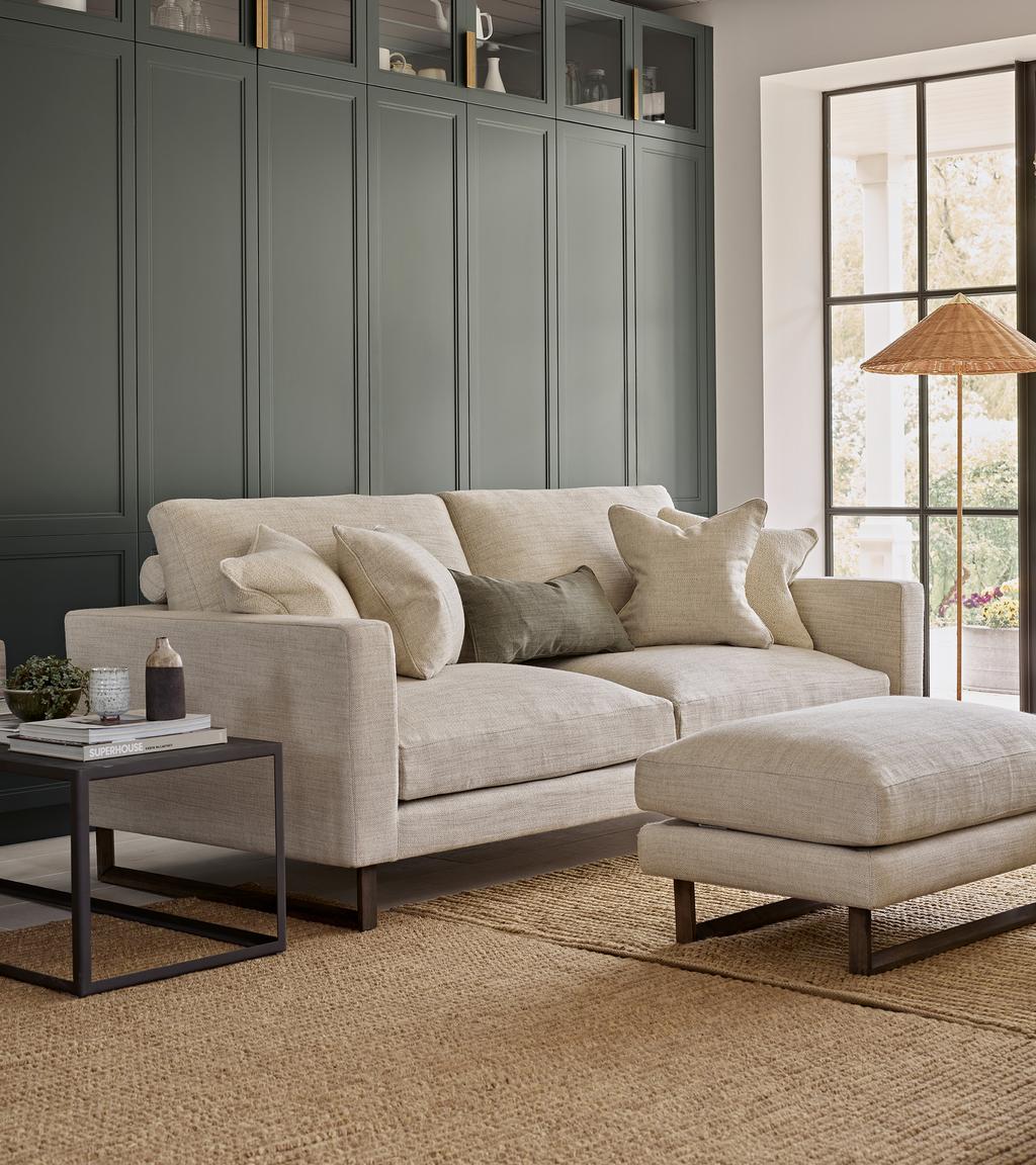Hector Sofa in Neutral Herringbone