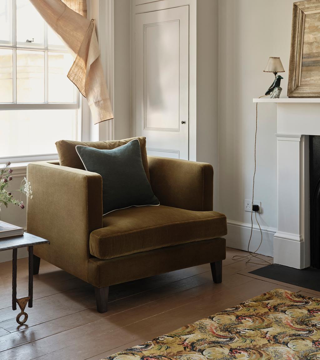 Marlon Armchair in Olive Rich Velvet
