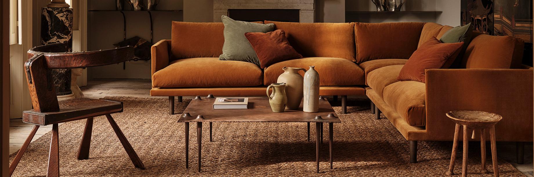 Ottilie Corner Sofa in Toffee Rich Velvet
