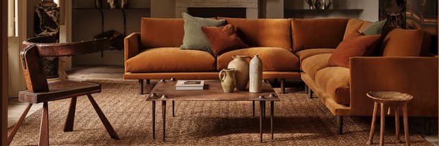 Ottilie Corner Sofa in Toffee Rich Velvet