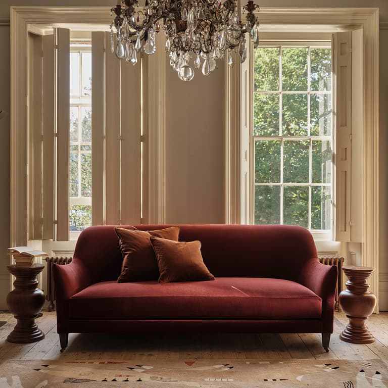 Bloomsbury Sofa in Garnet Rich Velvet