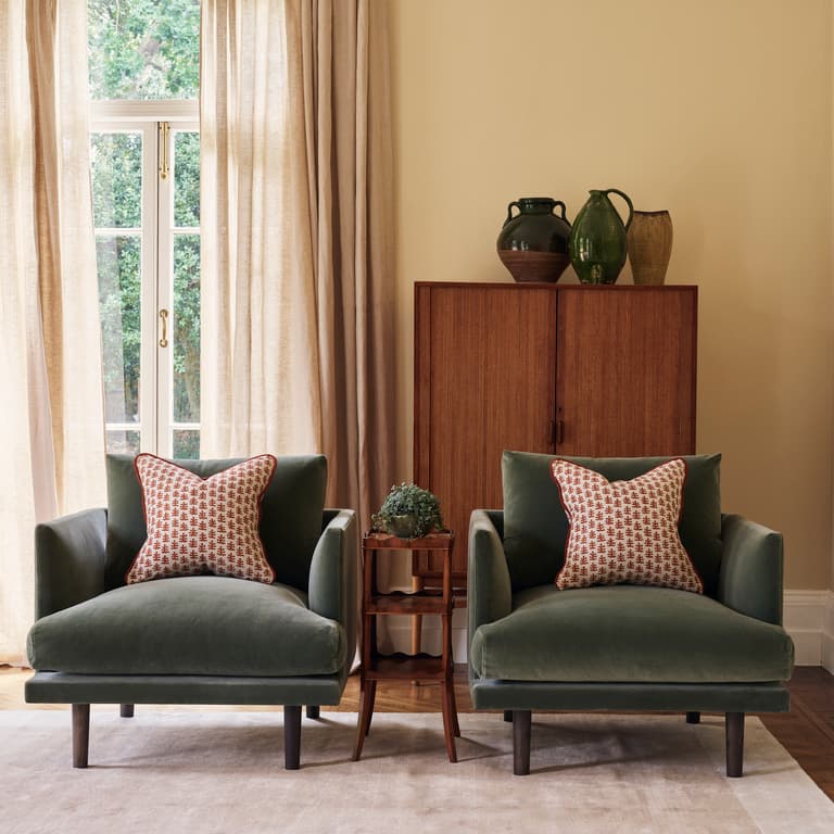Ottilie Armchair in Nordic Green Velvet