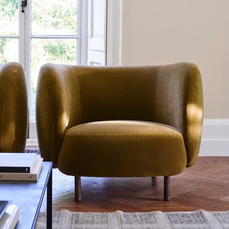 Hepworth Armchair in Olive Rich Velvet 