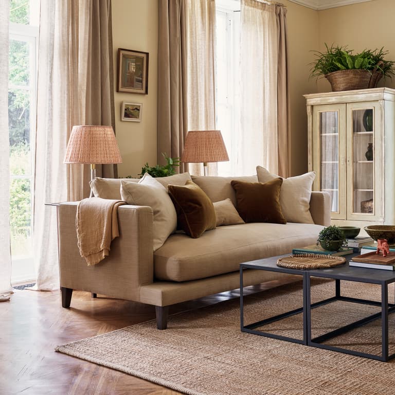 Grace Sofa in Biscotti Everyday Linen