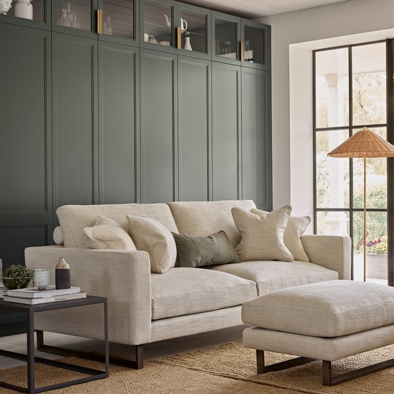 Hector Sofa in Neutral Herringbone
