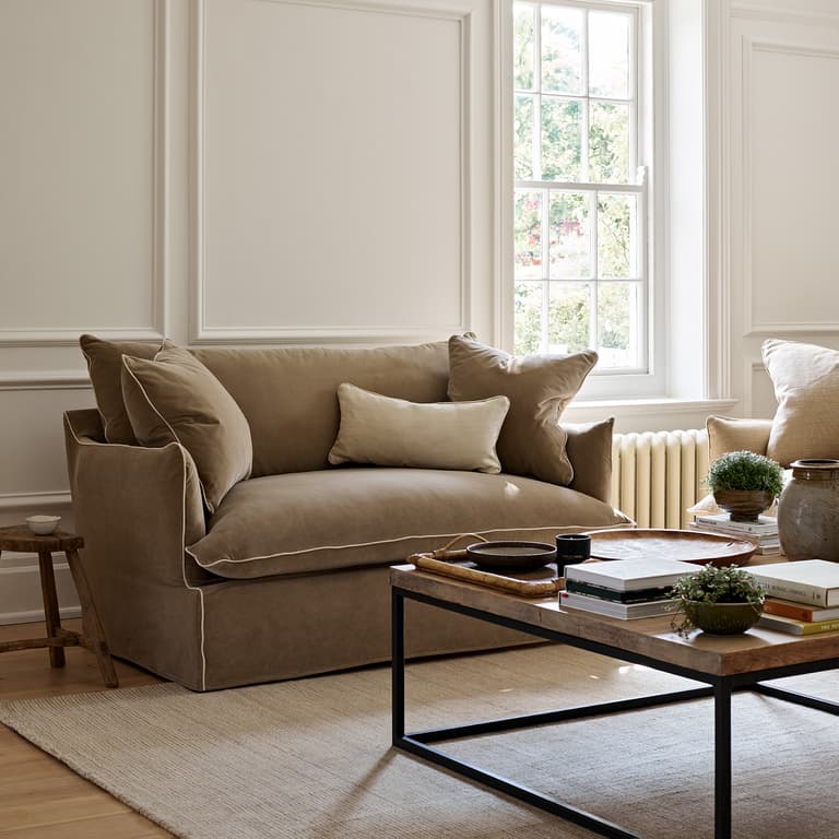 Eleanor Loveseat in Mink Rich Velvet