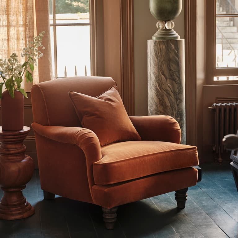 Eliza Armchair in Tobacco Rich Velvet