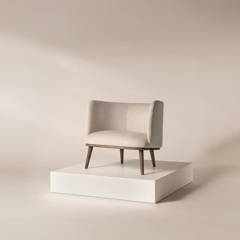 Isaac Armchair in Stone Soft Linen Cotton