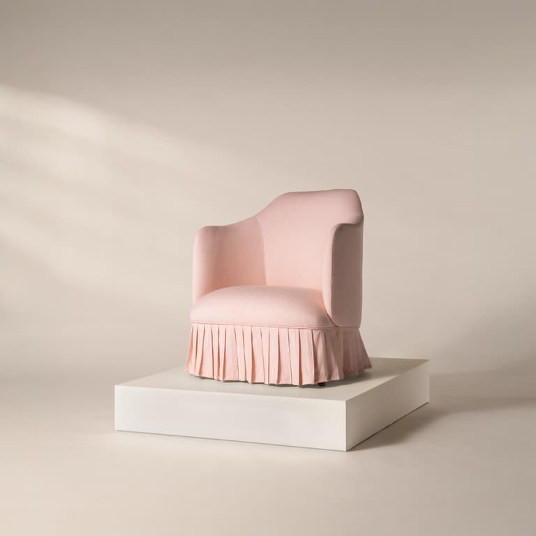 Mabel Armchair in Pink Small Stripe