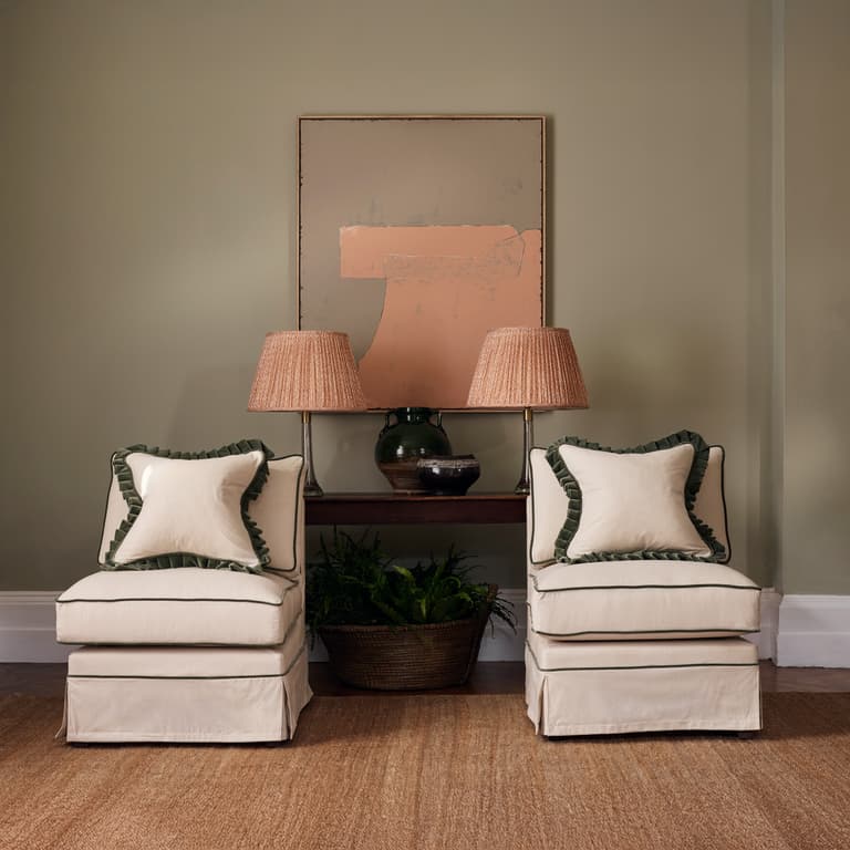 Elizabeth Armchair in Sage Mini Stripe