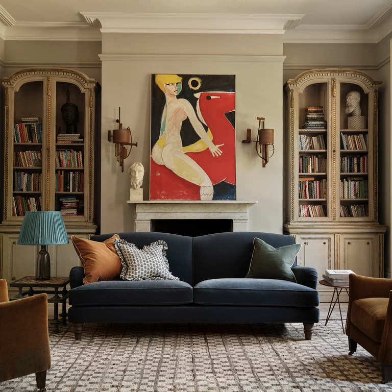 Eliza Sofa in Storm Blue Rich Velvet