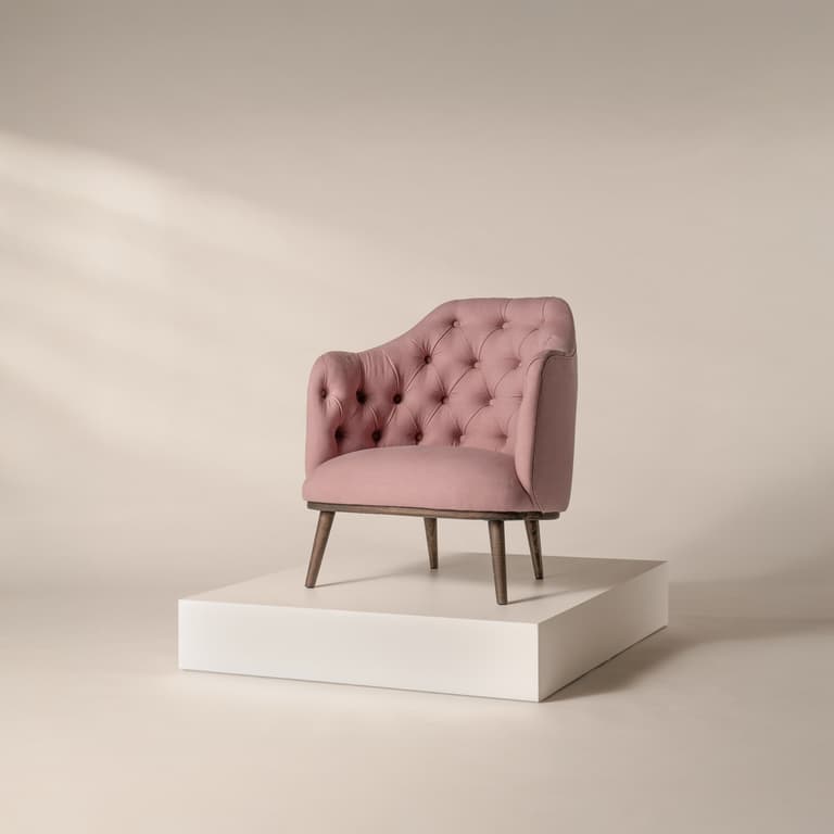 Noah Armchair in Blush Pure Linen