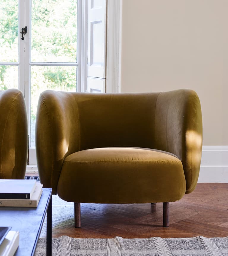Hepworth Armchair in Olive Rich Velvet 