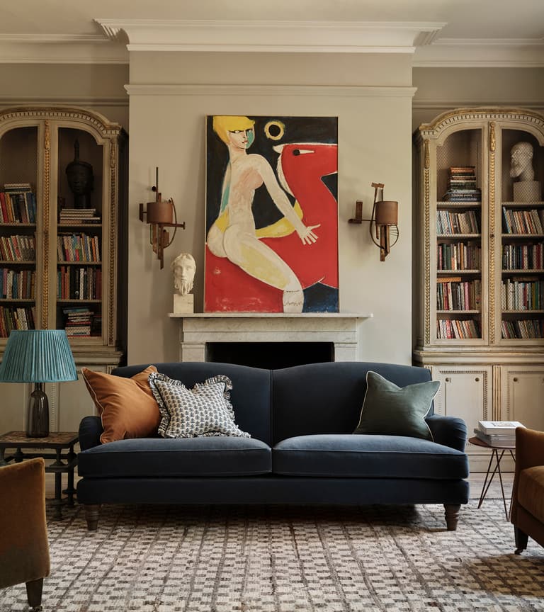 Eliza Sofa in Storm Blue Rich Velvet