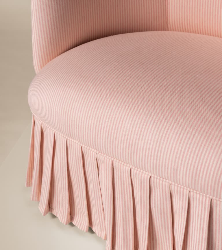 Mabel Armchair in Pink Small Stripe