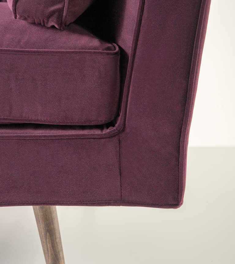 Tallulah Chaise Lounge in Mulberry Recycled Velvet