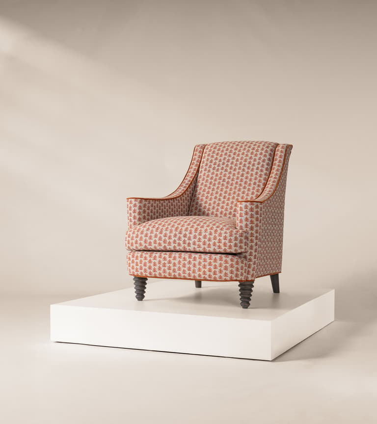 Virginia Armchair in T&A Coral Rust