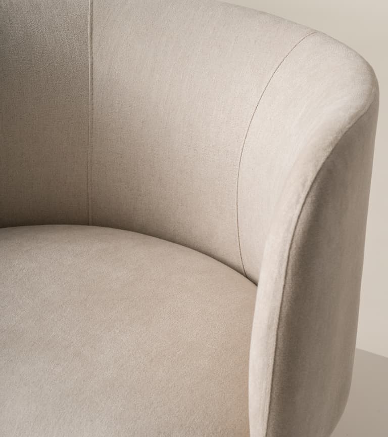 Isaac Armchair in Stone Soft Linen Cotton