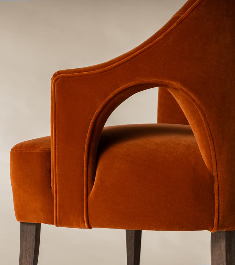 Madison Chair in Rust Rich Velvet