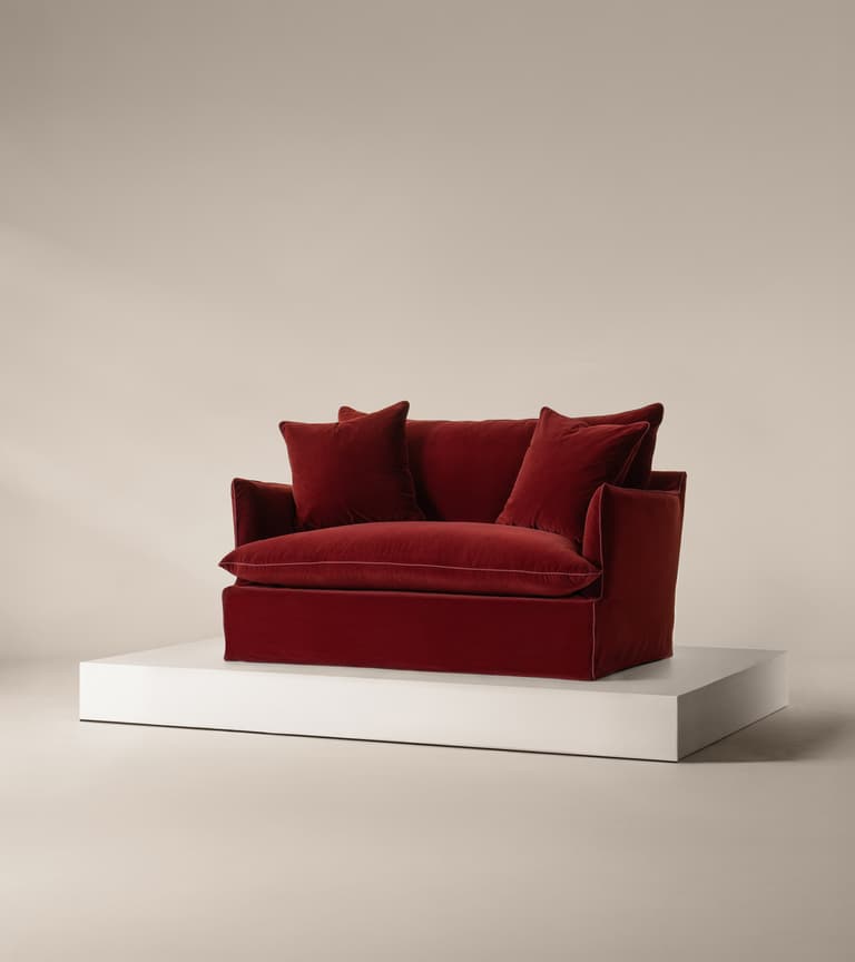 Eleanor Loveseat in Garnet Rich Velvet