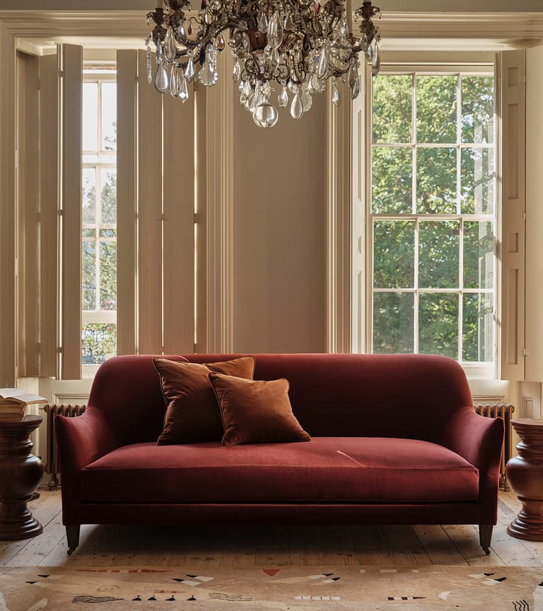 Bloomsbury Sofa in Garnet Rich Velvet