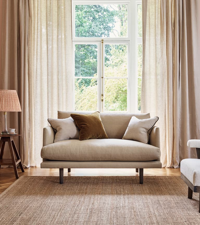 Ottilie Loveseat in Biscotti Everyday Linen