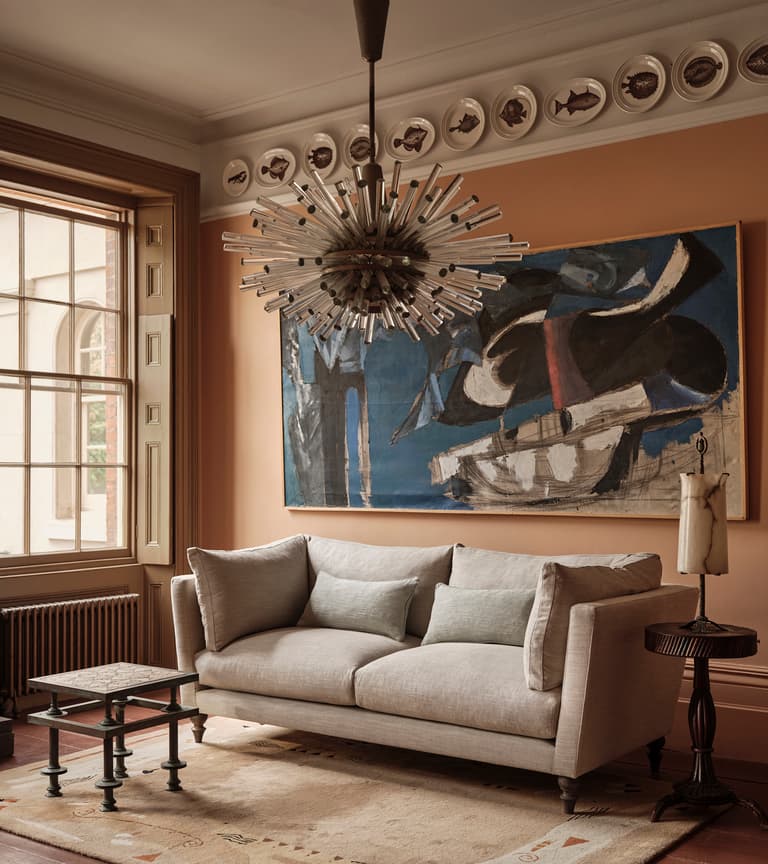 Angelina Sofa in Marble House Linen