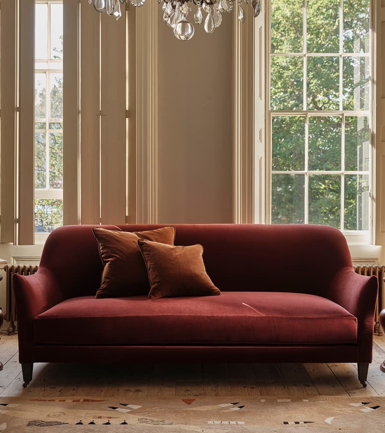 Bloomsbury Sofa in Garnet Rich Velvet