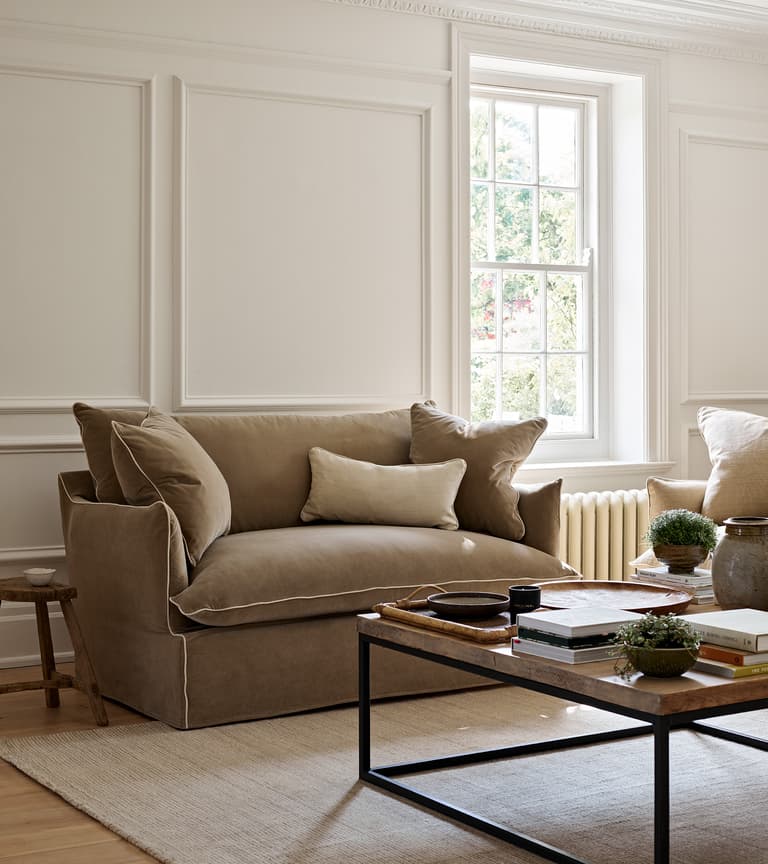 Eleanor Loveseat in Mink Rich Velvet