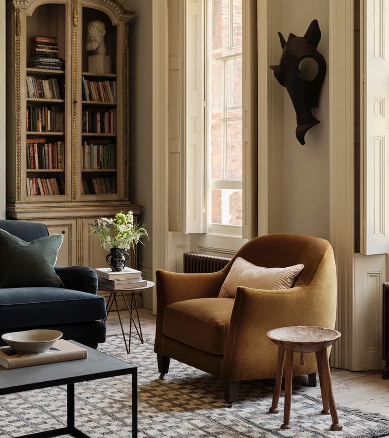 Bloomsbury Armchair in Ochre Kid Mohair