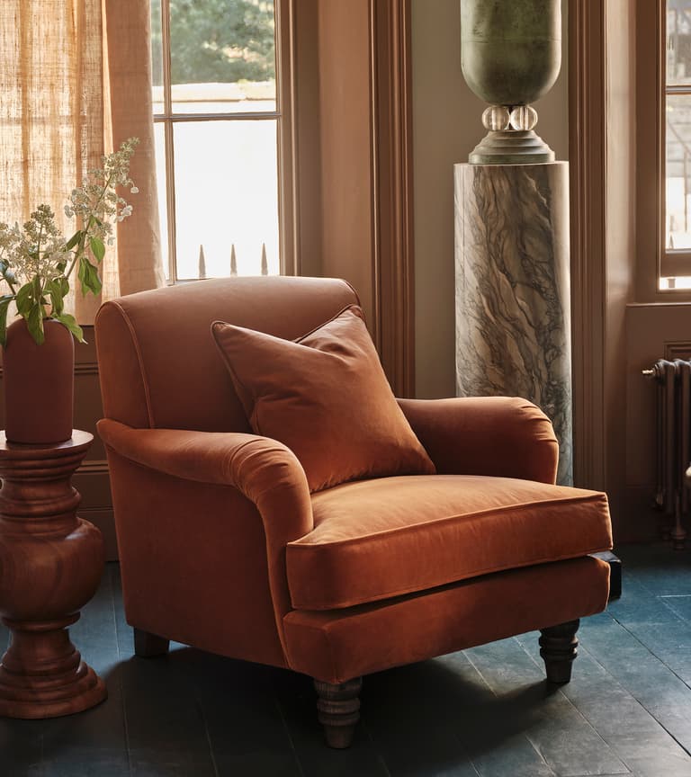 Eliza Armchair in Tobacco Rich Velvet