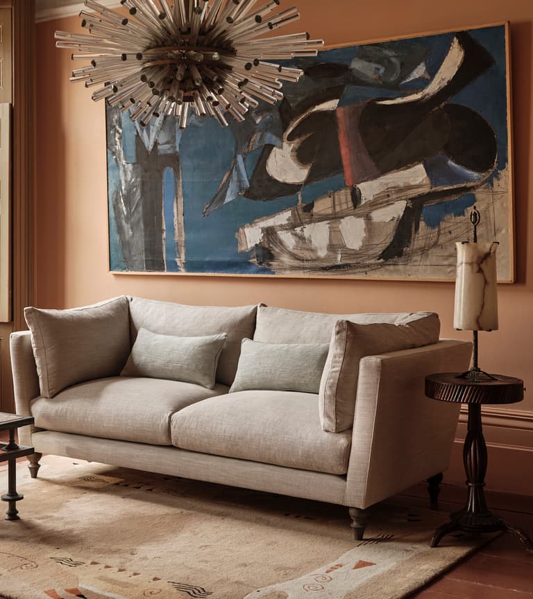 Angelina Sofa in Marble House Linen